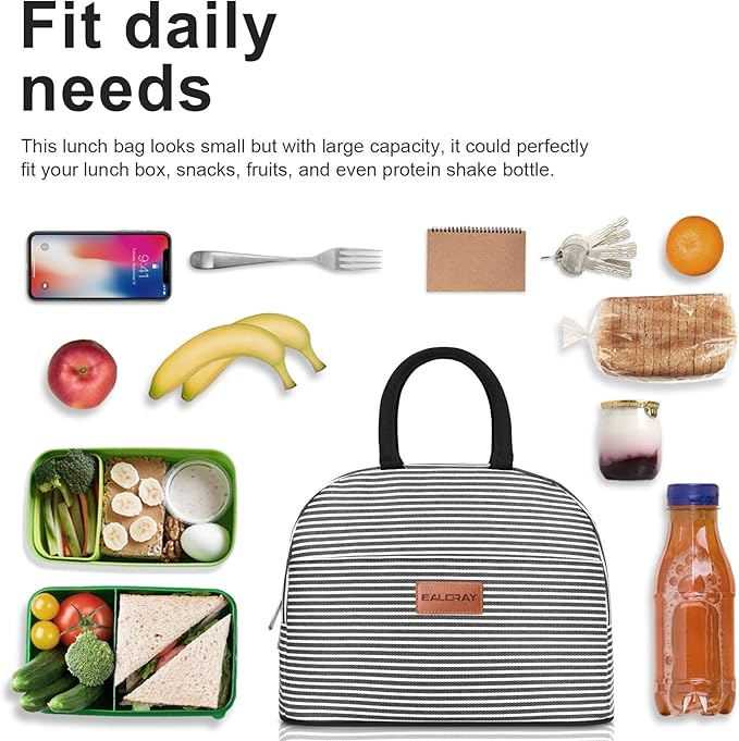 BALORAY Lunch Bag for Women Men Insulated Lunch Box for Adult Reusable Lunch Tote Bag for Work, Picnic or Travel