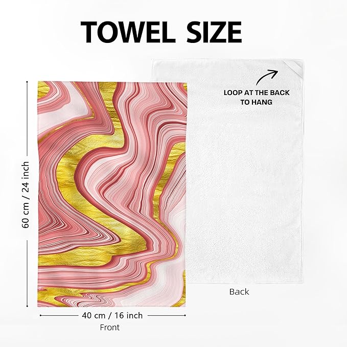 Pink Gold Marble Kitchen Towels Decorative Set of 2 16x24 Inch Rose Pink Modern Hand Towels Soft Absorbent Dish Cloths Bathroom Home Bar Marble Kitchen Decor