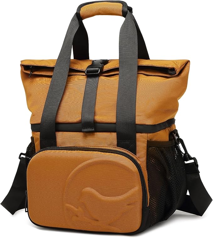 SUNNY BIRD Dual Compartment Lunch Bag Insulated Lunch Box for Women and Men (Brown)