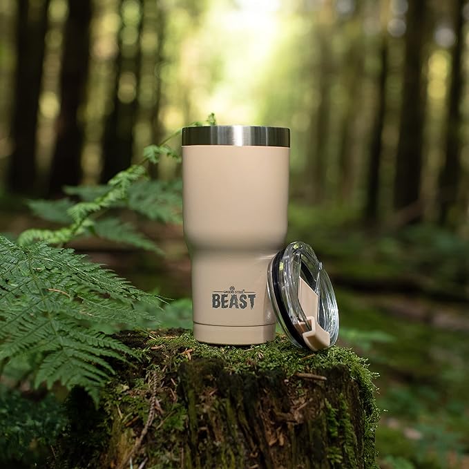 Beast 20 oz Tumbler Stainless Steel Vacuum Insulated Coffee Ice Cup Double Wall Travel Flask (Sand)