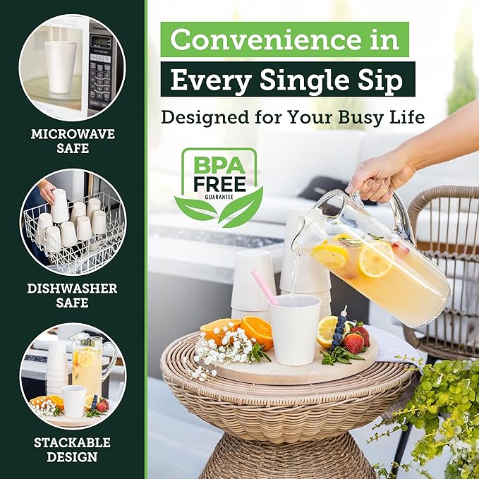 Grow Forward Premium Wheat Straw Cups - 13 & 20 oz Unbreakable BPA Free Hard Plastic Cups - Reusable Lightweight Plastic Drinking Glasses for Kitchen, Outdoor, Water, Camping, RV - Sahara