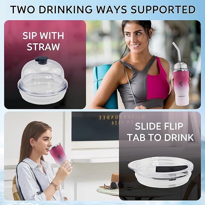 20Oz Insulated Tumbler With Straw And Lid,Stainless Steel Coffee Cup, Double Wall Vacuum Travel Mug,Spill proof Iced Coffee Tumbler, Mom tumbler, White Red Tumbler