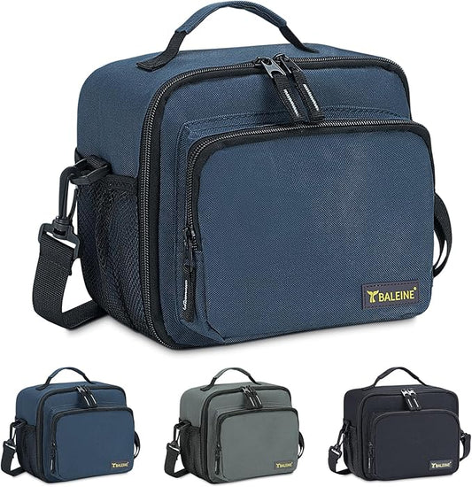 BALEINE Insulated Lunch Bag for Men Women, Leakproof Cooler Bag with Adjustable Shoulder Strap for Work Picnic, Lunch Box for Women Men (Small, Blue)