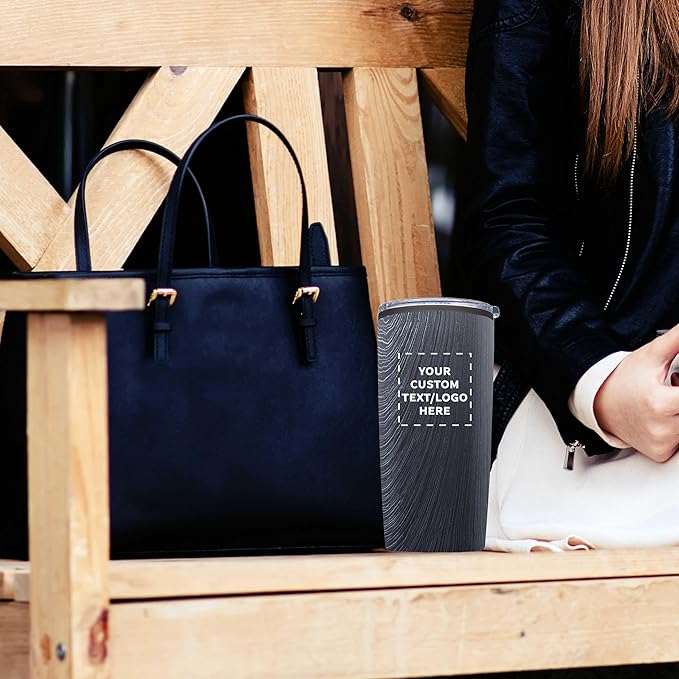 DISCOUNT PROMOS Custom Plastic Tumblers 20 oz. Set of 1, Personalized Bulk Pack - With lids, Ice Coffee Tumbler, To Go Cup, Insulated - Grey