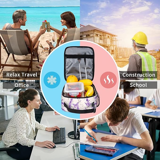 Reusable Avocado Lunch Box for Kids, Insulated Cute Cartoon Fruit Bag,Polyester Cooler Food Lovers Handbags Case for School Picnic Work Travel Beach or Hiking, Gifts