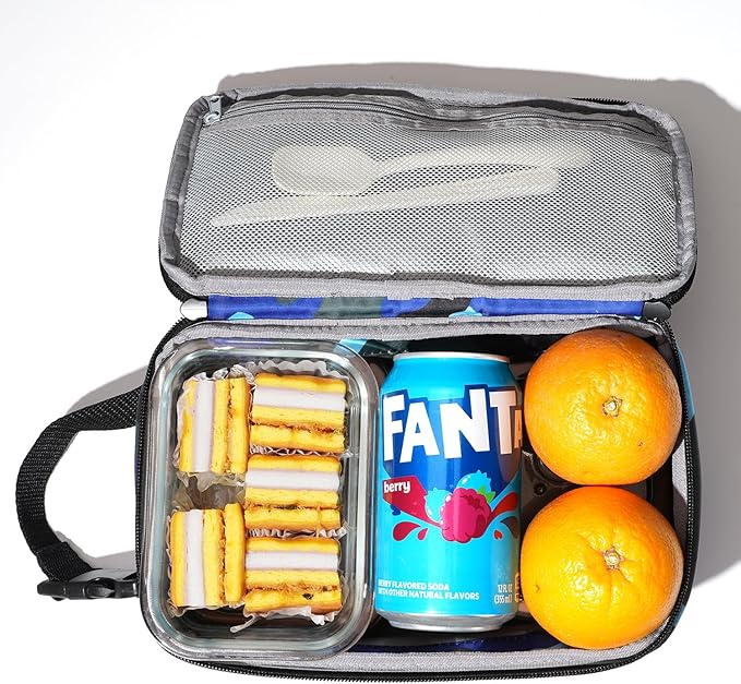 Cerbonny Small Lunch Box for Kids/Adult, Mini Cooler Bag with Buckle Handle, Insulated Cooler Bag for Work/School Travel, Camo