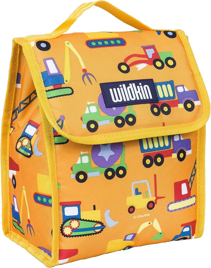 Wildkin Kids Insulated Lunch Bag – Reusable, Ideal for Hot/Cold Snacks, School & Travel - Under Construction