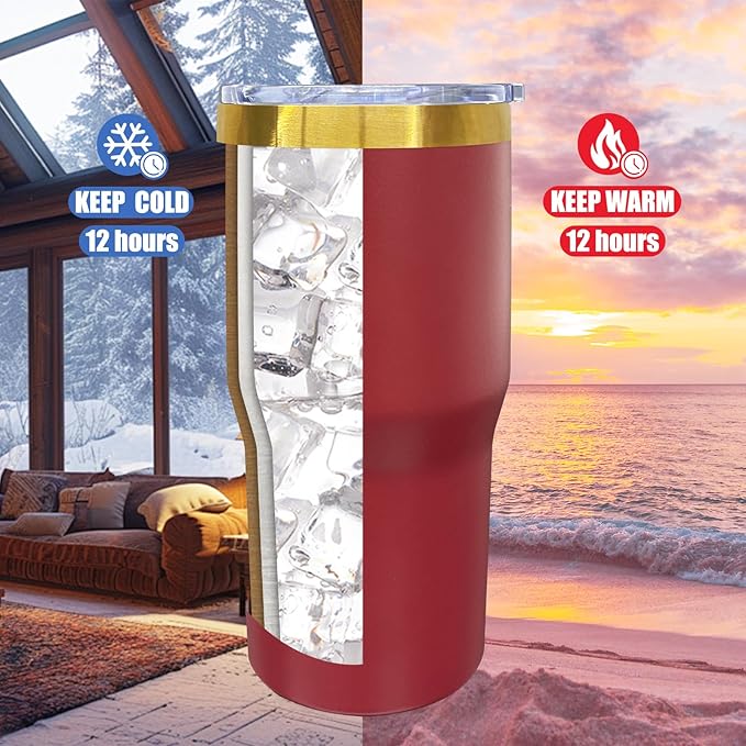 20 oz Tumbler Stainless Steel Tumbler with Lid and Straw, Double Wall Vacuum Insulated Travel Coffee Mug for Laser Engrave, Powder Coated Cups for Hot and Cold Drinks (Red,1 pack)