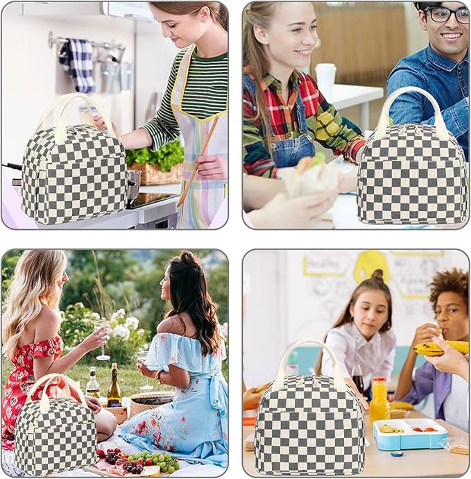 Bluboon Lunch Bag for Women Men Cute Corduroy Lunch Tote Bags Reusable Insulated Lunch Box Large Capacity Reusable Insulated Cooler for Work Picnic or Travel