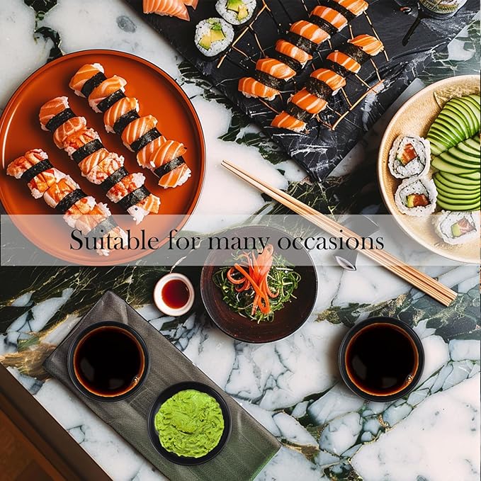 PYRMONT Wheat Straw Dipping Bowls, 2 Oz Soy Sauce Dish & Bowl, Small Dipping Sauce Bowls Set of 8, Mini Appetizer Plates for Side Dishes,Ketchup,BBQ, Party, Condiments Serving Bowl Set - Black