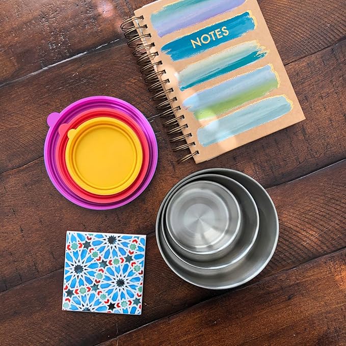 TAVVA 4 X 7 oz Stainless Steel Containers with Lids - Leakproof w/Silicone Lids - BPA Free - Dishwasher & Freezer Safe - Portable & Reusable - Stainless Steel Storage Food Snack Containers