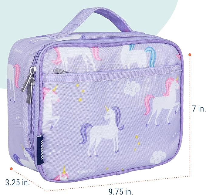 Wildkin Kids Insulated Lunch Box – Durable and Reusable for School & Travel - Unicorn