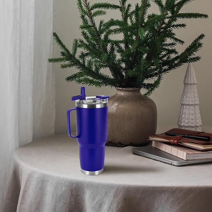 HASLE OUTFITTERS 30oz Tumbler Bulk with Handle, Insulated Travel Coffee Mug Set with Handle Leak-Proof Double Wall Stainless Steel Vacuum Tumblers Pack Metal Cup for Hot and Cold Drink