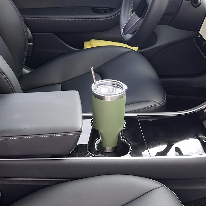 WETOWETO 20oz Insulated Stainless Steel Tumbler, Double Wall Vacuum Travel Coffee Mug, Leak-Proof Tumbler Cup for Home Office Travel (Army Green, 1 Pack)