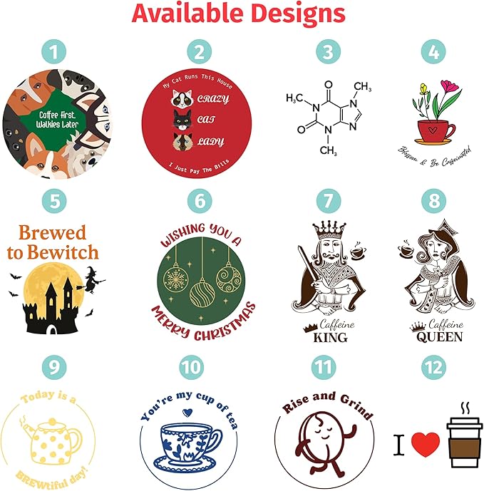 2Pcs Reusable Mug Lids for Ceramic Mugs,11oz White Ceramic Cup Lid, Drink Cover for Outdoors,Fits Mug with Outside Diameter 3.25 Inch,Best for Hot & Cold Beverage,With Custom Options (CUSTOM)