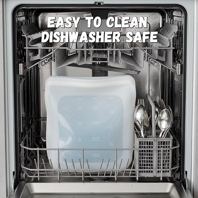 Reusable Premium Silicone Food Storage Gallon Bag 135oz,XXL - 2 PCS Food Storage Bag,Freezer Container,Sous Vide,Kitchen Organization,And Meal Prep Bags Microwave,Dishwasher,Oven Safe, BPA Free