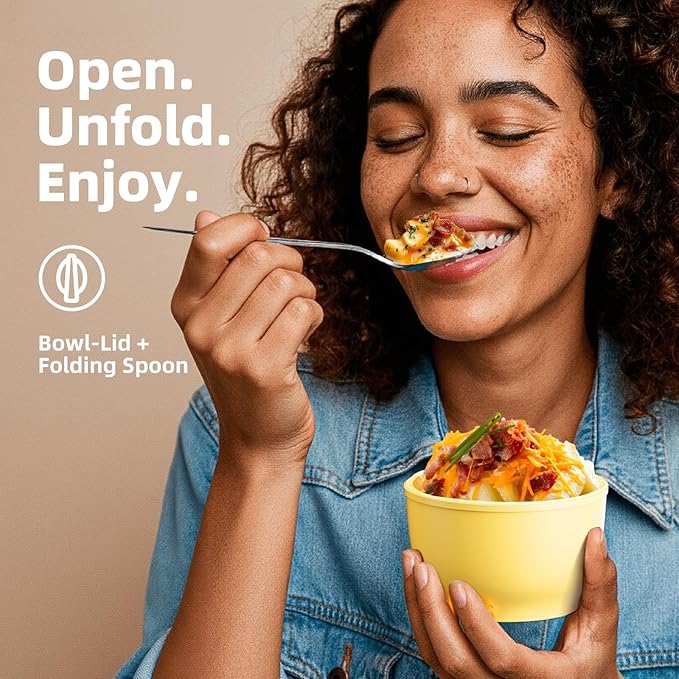 Thermo for Hot Food for Adults Kids | Wide Mouth, 26 oz Insulated Food Jar with Spoon, Leakproof Soup Thermo for School Office Travel, Thermal Steel Lunch Container Easy to Carry (Yellow)