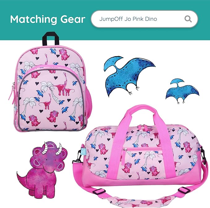 Wildkin JumpOff Jo Insulated Lunch Box – Durable, Reusable for Kids – Pink Dino