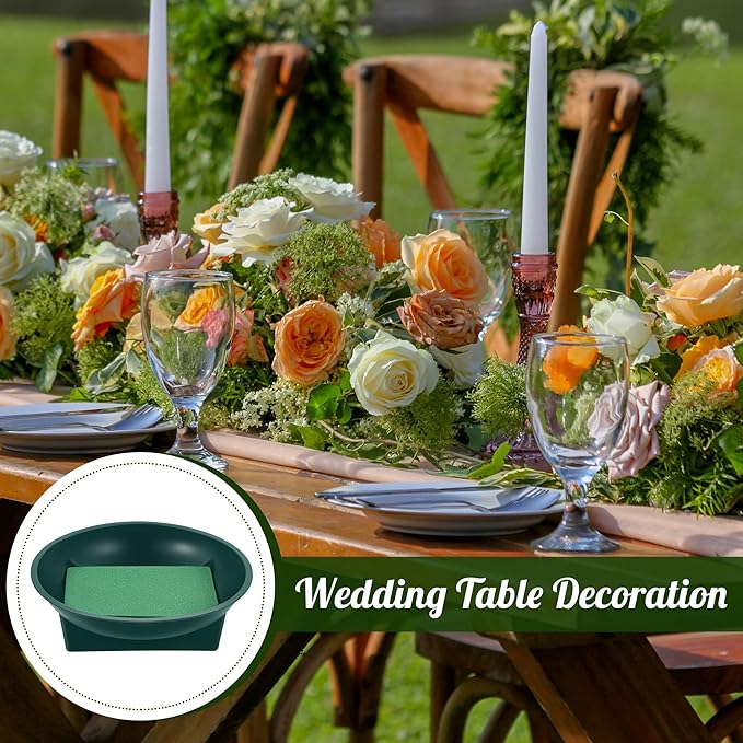 16 Sets Flower Foam Blocks with Bowl Kit Square Floral Foam Blocks Floral Arrangement Round Bowls DIY Floral Foam for Flower Arrangements Birthday Wedding Party Decoration Table Centerpiece