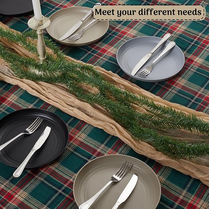 12PCS Unbreakable Dinner Plates, Dishwasher & Microwave Safe Plastic Plates Reusable, Lightweight Wheat Straw Plates for Kitchen (Simplicity, 9 In.)