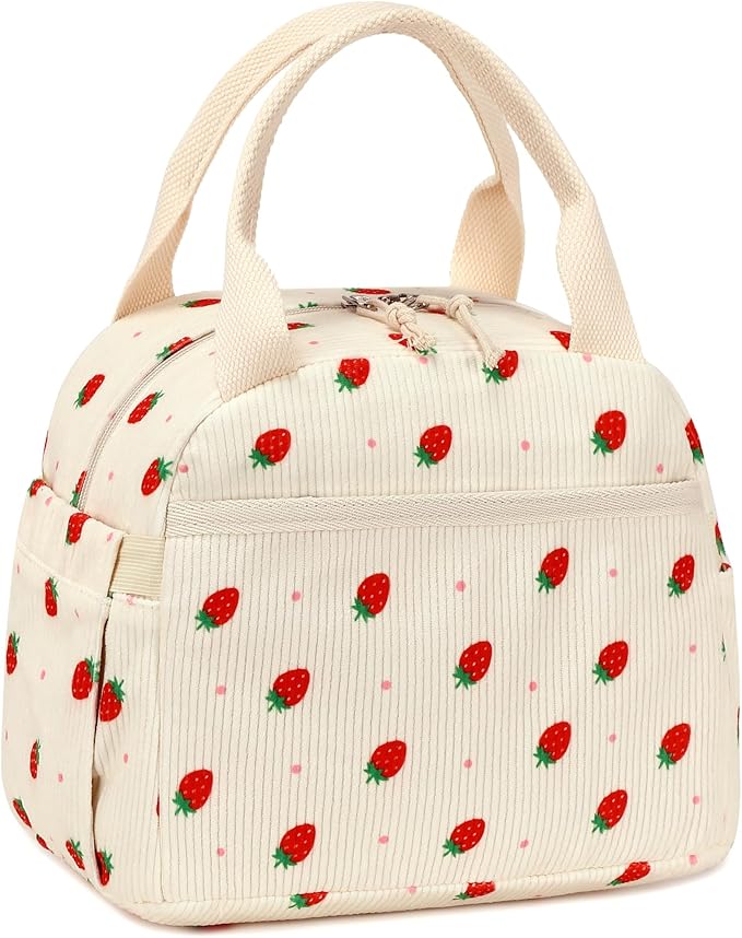 BTOOP Lunch Box for Women Men Cute Corduroy Lunch Bags Large Capacity Insulated Lunch Tote Bag For Work Travel Or Picnic
