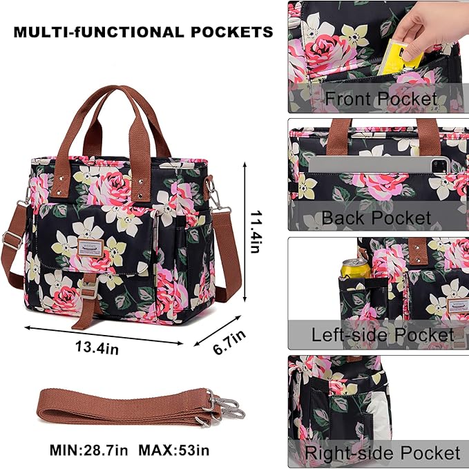 Weitars Lunch Bag for Women,Leak Proof Lunch Box for Work,Insulated Large Lunch Tote Bag with Removable Shoulder Strap, Lunch Bag For Picnic Hiking