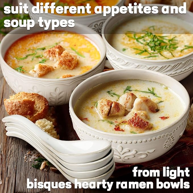 Artena Plates And Bowls Sets, 16 Pieces Dinnerware Sets, Dish Set For 4, Ceramic Kitchen Bowl And Plate Set, Embossed White Dishware Sets, Dishwasher & Microwave Safe (Damask Floral)