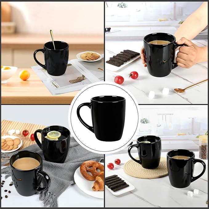 27OZ Extra Large Ceramic Coffee Mug, Jumbo Coffee Mugs, Big Tea Cups with a Large Handle for Office and Home set of 2 (Black)