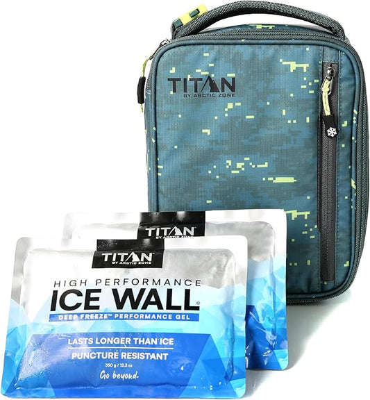Titan Fridge Cold Upright Lunch Box With 2 250g Ice Walls®, Pixel Camo