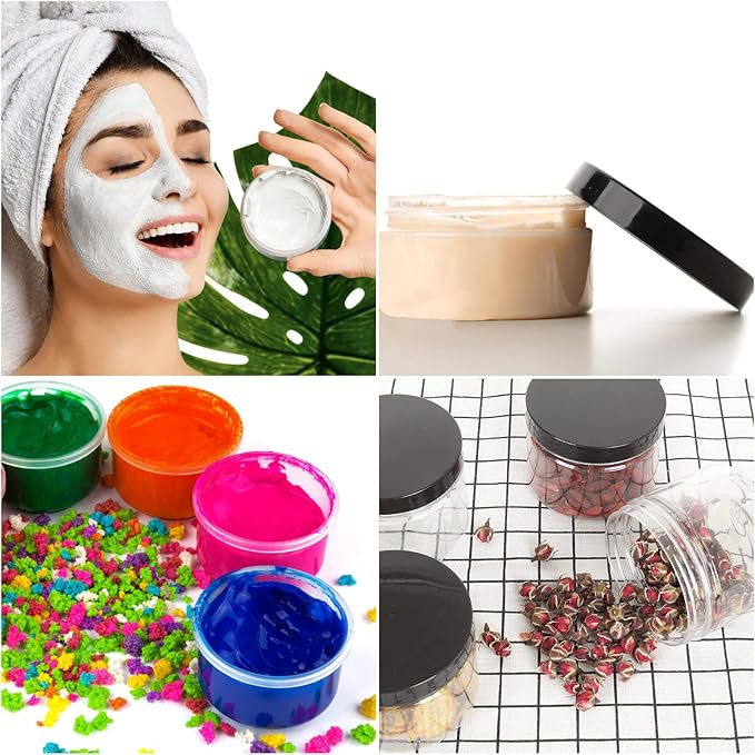 18 Pack 10oz Empty Slime Containers, Large Plastic Slime Jars Clear Slime Storage Containers with Lids, Food-Grade Plastic