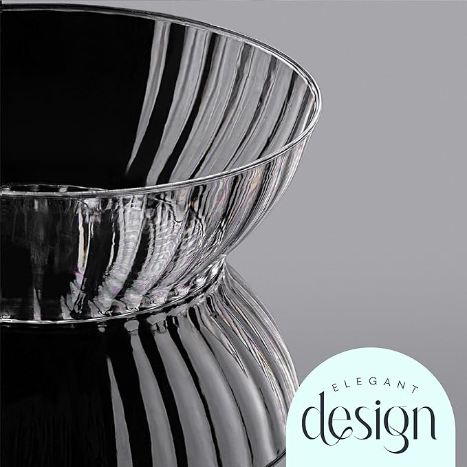 PLASTICPRO 50 Pack Plastic Bowls Crystal Like 10 oz Bowls Elegant Clear Plastic Bowls for Party and Occasions