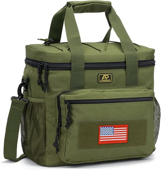 ATRIPACK Lunch Box for Men, Tactical Lunch Bag MOLLE Webbing Leakproof Insulated Large Lunch Cooler Women Adult Meal with Adjustable Shoulder Strap Durable Lunch Pail (Green)