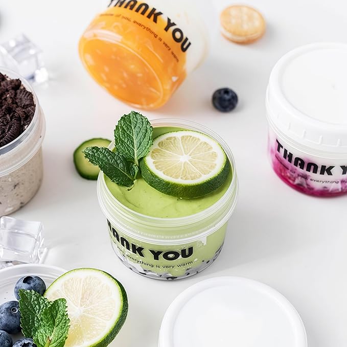 TUZAZO 5 Oz Food Storage Containers with Screw Lids, 12-Count BPA Free Small Snack Plastic Freezer Container for Sauce, Jam and Puree, Reusable Plastic Ice Cream Containers