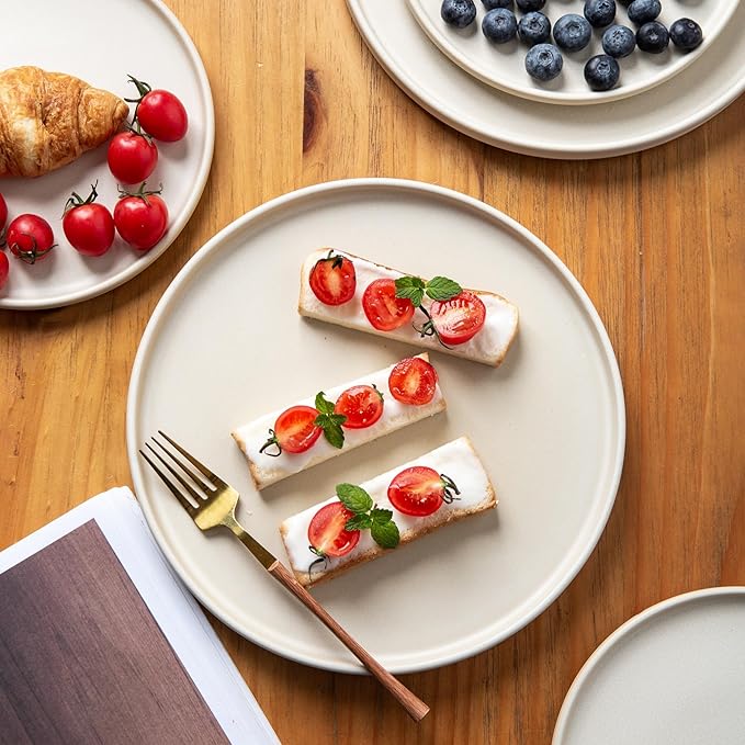 AmorArc Stoneware Dinnerware Sets for 6,Reactive Ceramic Plates and Bowls Set,Highly Chip and Crack Resistant | Dishwasher & Microwave Safe | Round Dishes Set Service for 6 (18pc)