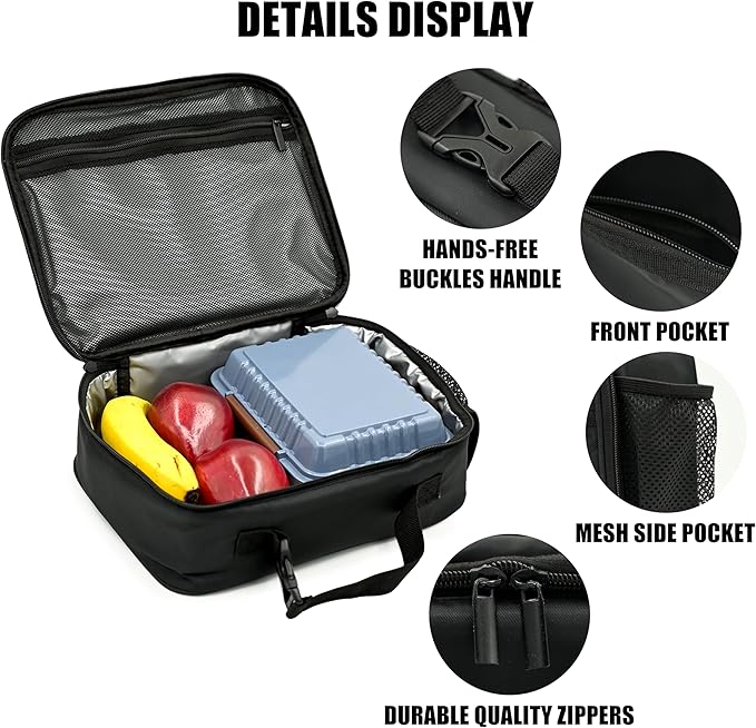 Skull Lunch Bag Insulated Reusable Lunch Box Kids Girls Boys Cooler Thermal Tote Bag For Men Women School Work Picnic