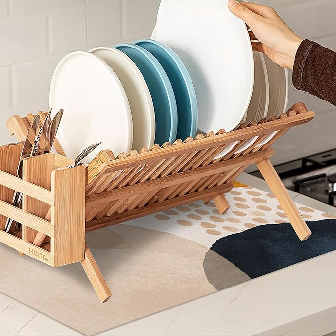 Boho Abstract Dish Drying Mats 18x24 Inch,Geometric Modern Art Dish Pad Drying Rack Mat for Kitchen Counter Ultra Absorbent Microfiber Dishware Coffee Maker Bar Countertop Decor