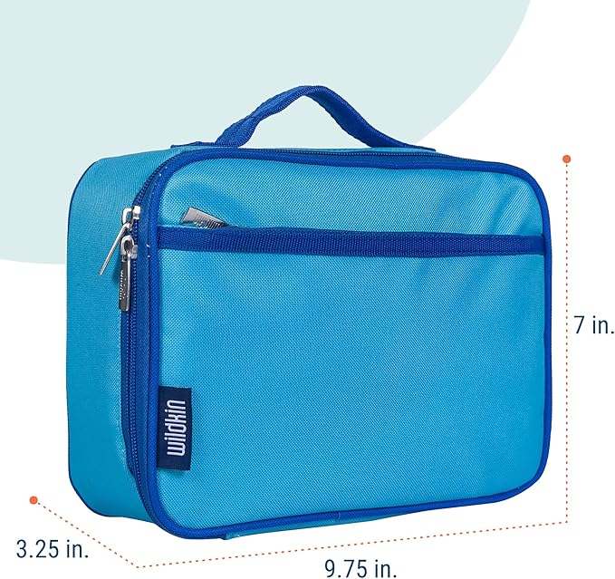 Wildkin Kids Insulated Lunch Box Bag for Boys & Girls, Reusable Kids Lunch Box is Perfect for Elementary, Ideal Size for Packing Hot or Cold Snacks for School & Travel Bento Bags (Sky Blue)
