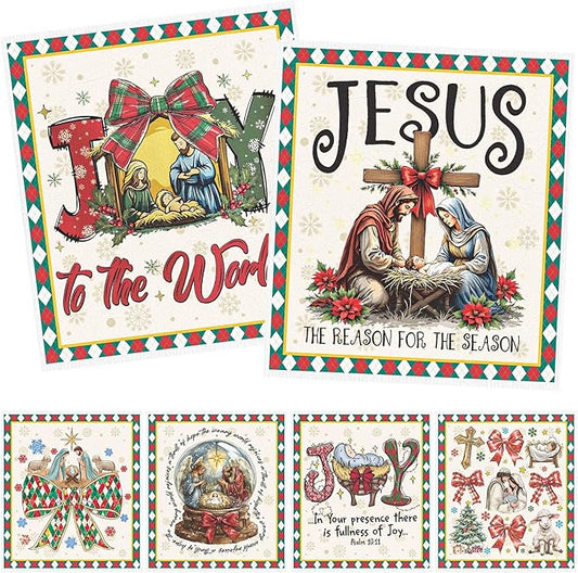 Christmas Swedish Dishcloths for Kitchen - 6PCS Nativity Christmas Swedish Cloths for Washing Dishes, Xmas Reusable Dish Towels, Holiday Washable Cleaning Sponge Gifts for Home Fast Drying