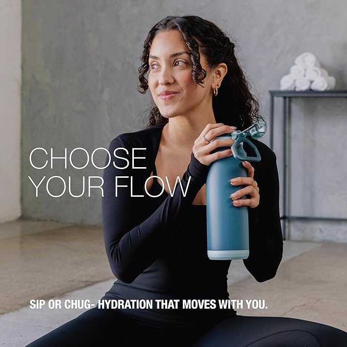 ZULU Powerfill Pro 24oz Stainless Steel Water Bottle with Quick Fill Lid, Triple Walled Vacuum Insulated Metal, Leak Proof Locking Lid, Sip and Chug, Reusable BPA Free, High Tide