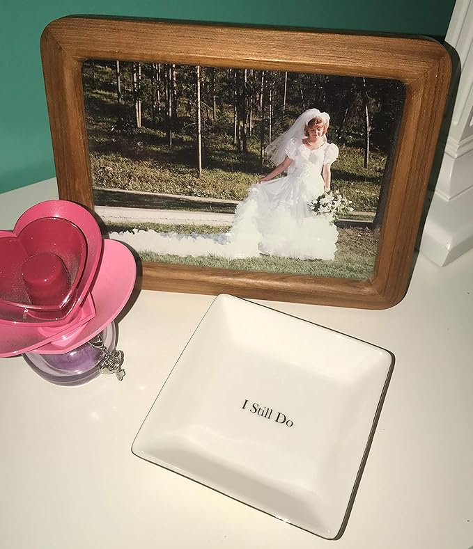 Simply Charmed I Still Do Gift for Wife or Husband – Aniversary Gift - Ceramic Jewelry Dish or Ring Holder – Elegant Trinket Tray