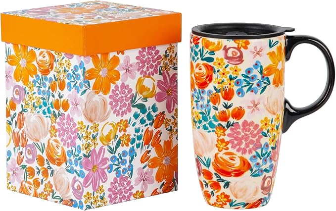 Topadorn Ceramic Mugs Porcelain Latte Tea Cup Coffee Mug with Gift Box,17oz.