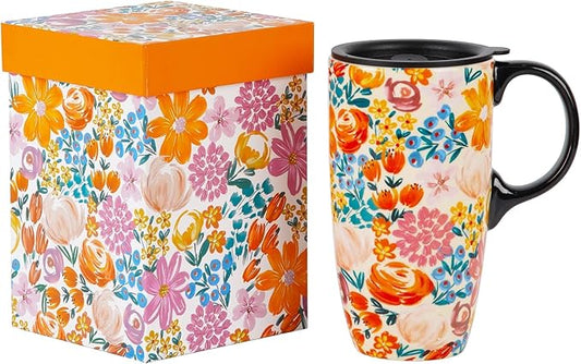 Topadorn Ceramic Mugs Porcelain Latte Tea Cup Coffee Mug with Gift Box,17oz.