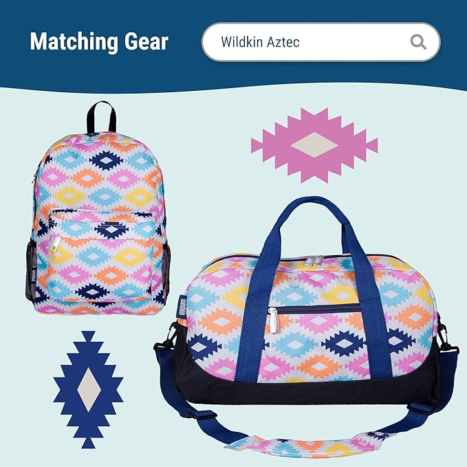 Wildkin Kids Insulated Lunch Bag – Reusable, Ideal for Hot/Cold Snacks, School & Travel - Aztec