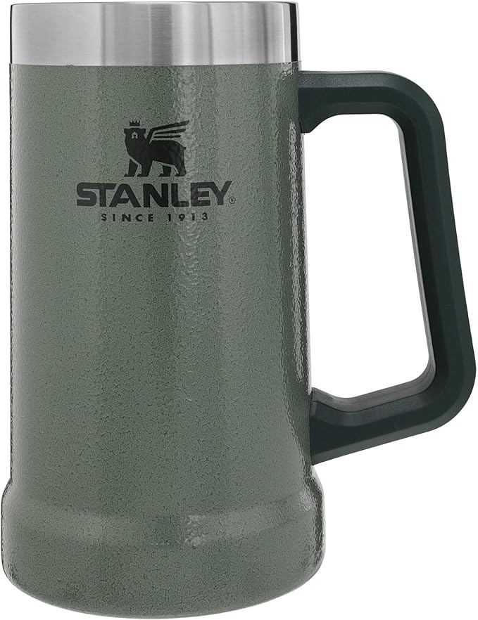 Stanley Stay-Chill Beer Stein 24 oz | Heavy Duty Big Grip Handle | Beer Tumbler Drink Cup, Holds 2 Cans | Insulated Stainless Steel Party Mug | BPA-Free