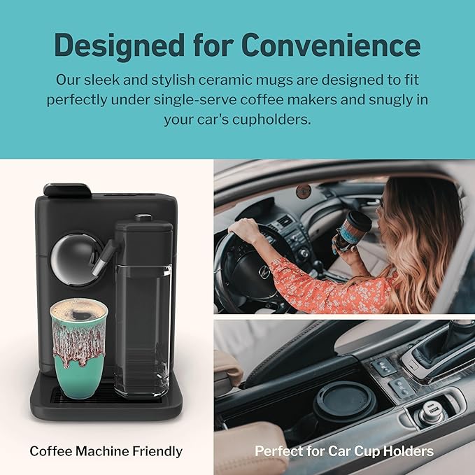 Travel Mug On the Go Coffee Tumbler Microwave & Dishwasher Safe Green Tumbler - Gifts For Women Men Him Her 16oz Nebula