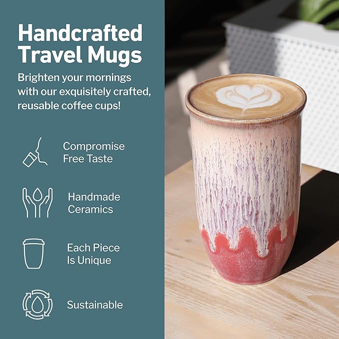 Travel Coffee Cup– Travel Coffee Tumbler – On the Go Coffee Mug – Microwave & Dishwasher Safe Green CoffeeTumbler - Gifts For Women Men Him Her – 16oz – Jupiter