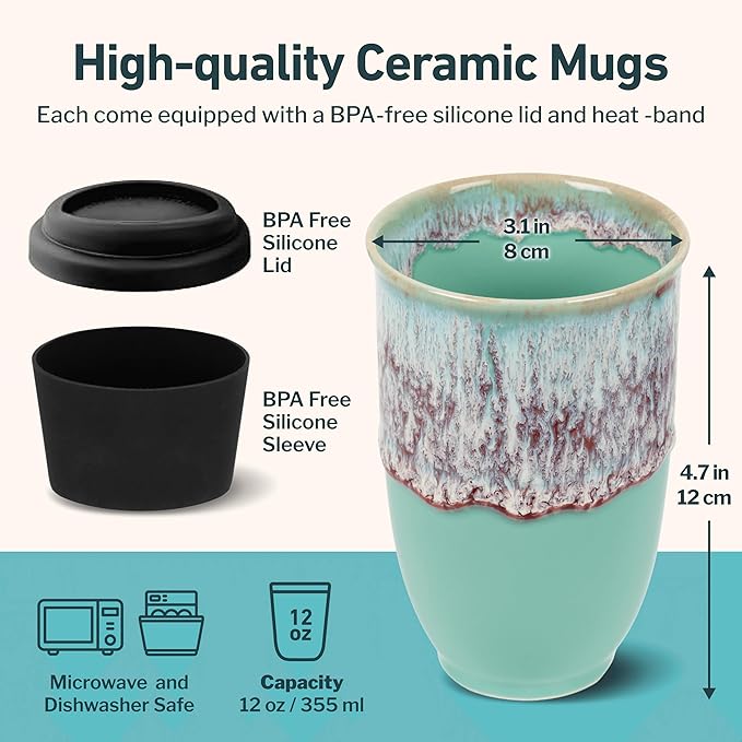Travel Mug - Travel Coffee Mug – Reusable Coffee Cup Unique To Go Mug – Microwave & Dishwasher Safe Coffee Tumbler - Gifts For Women Men Him Her – 12oz - Nebula