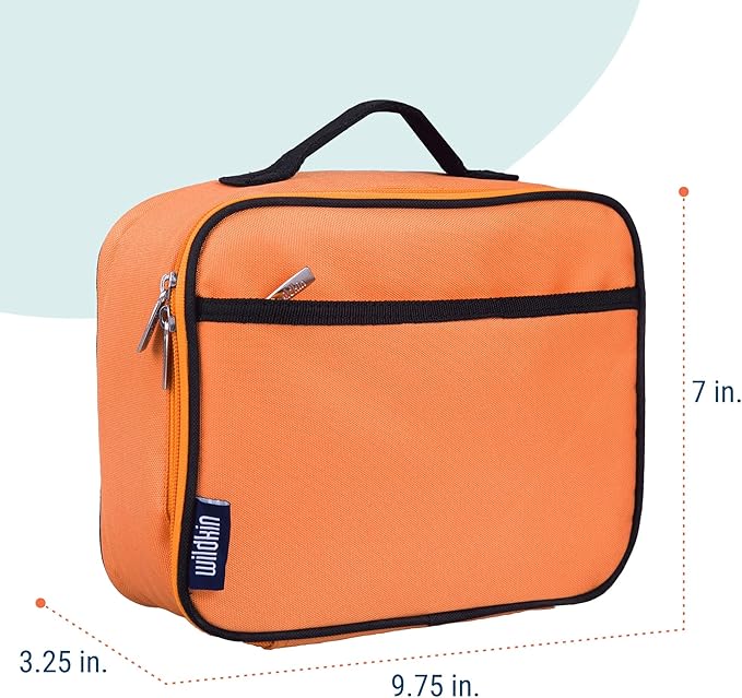 Wildkin Kids Insulated Lunch Box – Durable and Reusable for School & Travel - Bengal Orange