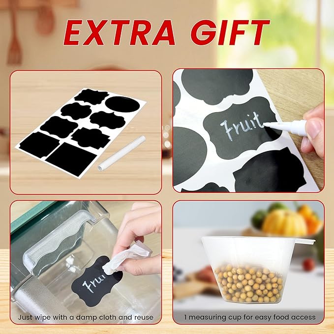 4 Pack 8 Quart Food Storage Containers with Lids, Polycarbonate Square Commercial Food Containers, NSF, Clear, New Version