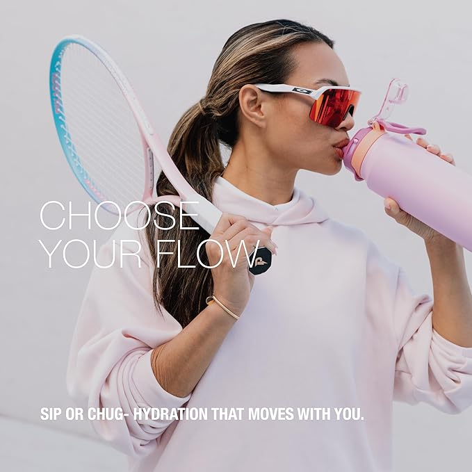 ZULU Powerfill Pro 32oz Stainless Steel Water Bottle with Quick Fill Lid, Triple Walled Vacuum Insulated Metal, Leak Proof Locking Lid, Sip and Chug, Reusable BPA Free, Sherbert